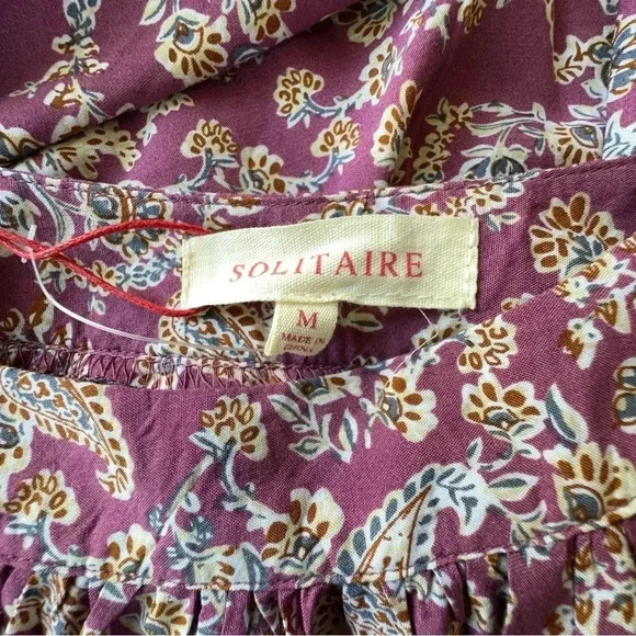 SOLITAIRE | BOHO PEASANT BLOUSE EMBROIDERED BALLOON SLEEVE TOP | SIZE: MEDIUM - Picture 11 of 11